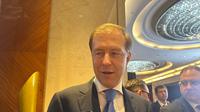 Wakil Perdana Menteri Rusia Denis Manturov di sela-sela kegiatan "Rusia-Indonesia Business Forum" 2025 di Jakarta, Senin (14/4/2025). (Liputan6.com/Benedikta Miranti)
