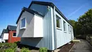Desain rumah NestHouse pada peluncuran proyek Social Bite Village di Granton, Edinburgh di Skotlandia, 17 Mei 2018.  Setiap rumah ditaksir berbiaya sekitar GBP30.000 atau setara USD36.900 sehingga bisa dibongkar pasang dan dipindahkan (AFP/Andy Buchanan)