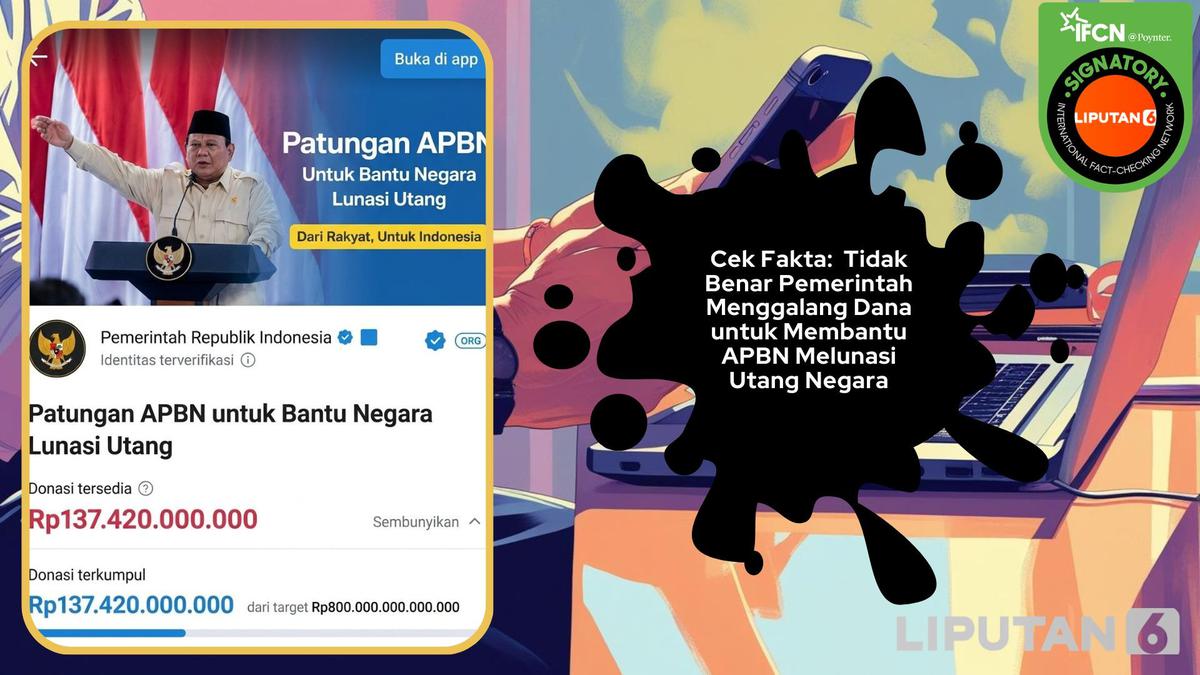 Cek Fakta: Tidak Benar Pemerintah Menggalang Dana untuk Bantu APBN Lunasi Utang