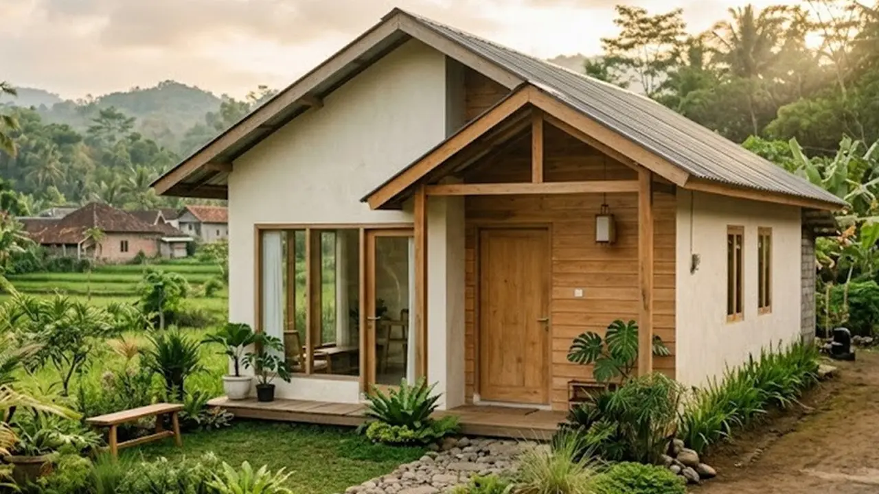 Contoh Rumah Desa Konsep Japandi Sederhana