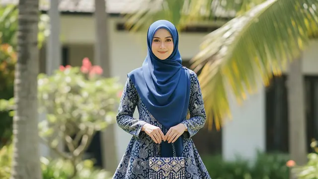 Gamis Batik Wollycrepe Syar’i Jatuh Elegan