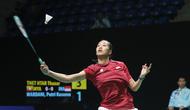 Putri Kusuma Wardani saat mengalahkan Thet Htar Thuzar di bulutangkis beregu putri SEA Games 2025. (PBSI)