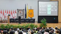 Bakal Calon Presiden Ganjar Pranowo bertandang ke Universitas Indonesia untuk menghadiri undangan kuliah kebangsaan.