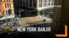 Pecahnya pipa saluran air bersih mengakibatkan kota New York kebanjiran. Insiden ini berdampak pada lalu lintas kendaraan dan kereta bawa tanah.