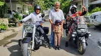 Lilik Gunawan dan Balda foto bersama Xanana Gusmao serta anggota komunitas bikers lokal. (ist)