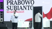 Prabowo Subianto di acara 'Mata Najwa On Stage: 3 Bacapres Bicara Gagasan' di Graha Sabha Pramana Universitas Gadjah Mada (UGM), Yogyakarta pada Selasa (19/9/2023) malam.&nbsp;