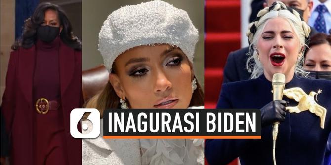 VIDEO: Gaya Busana Gaga, Jlo, hingga Michelle Obama di Inaugurasi Biden