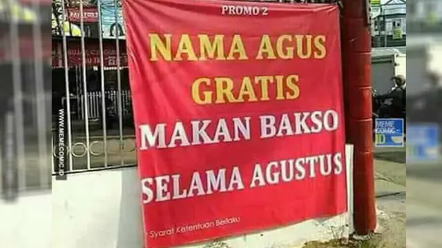 Berkah Agustus, Pemilik Nama Agus Bisa Makan dan Nikah Gratis