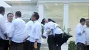 Minggu (26/10/14), menteri terpilih meluapkan kegembiraan usai diumumkan oleh Presiden Jokowi (Liputan6.com/Herman Zakharia) 