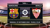 Jadwal La Liga 2018-2019 pekan ke-9, Barcelona vs Sevilla. (Bola.com/Dody Iryawan)