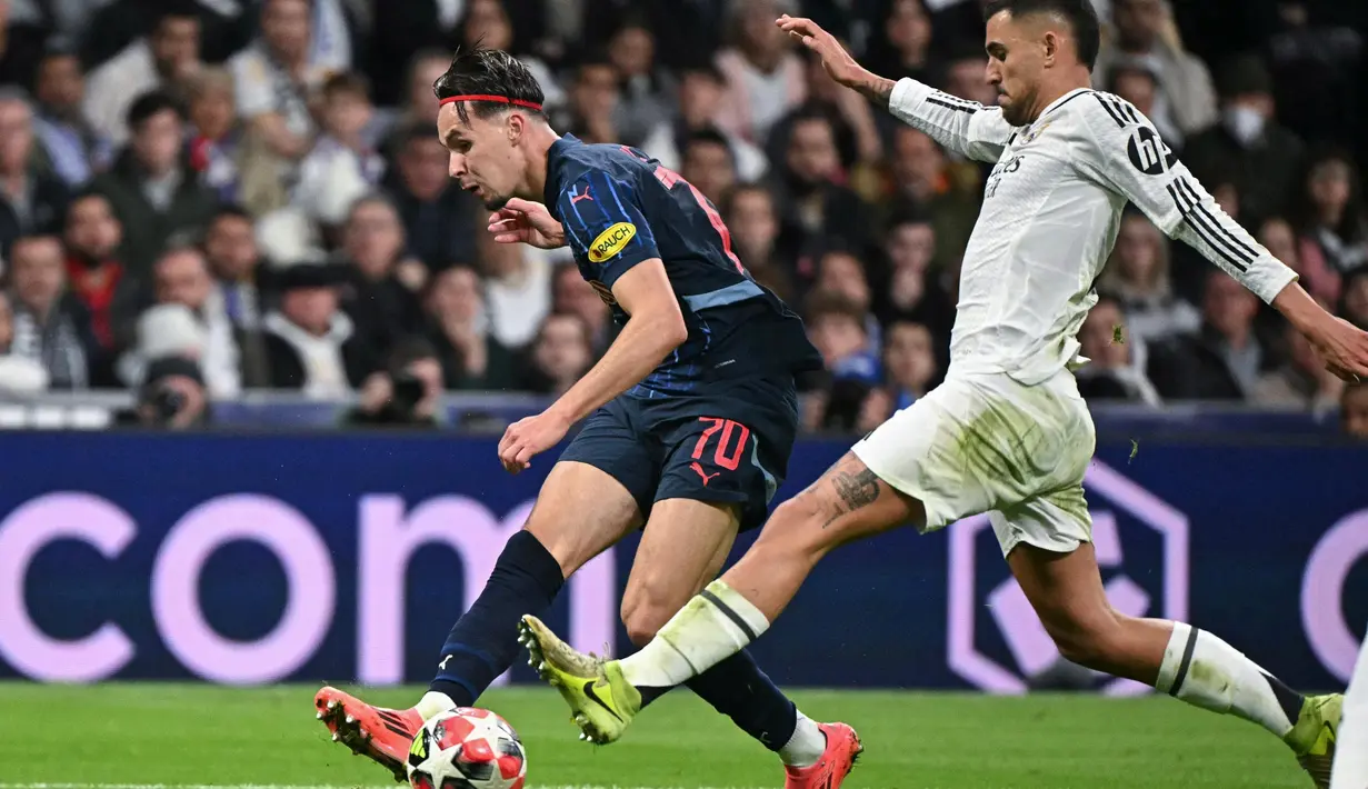 Real Madrid menutup pertandingan dengan skor telak 5-1. (JAVIER SORIANO/AFP)