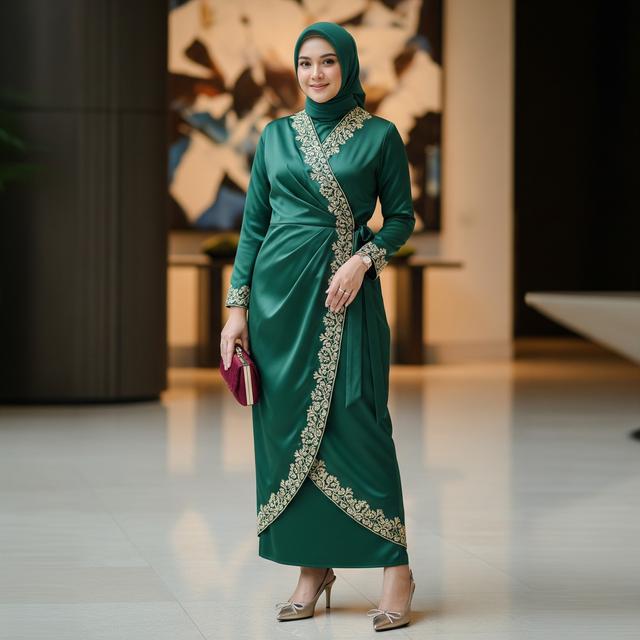 3. Gamis Satin Model Wrap