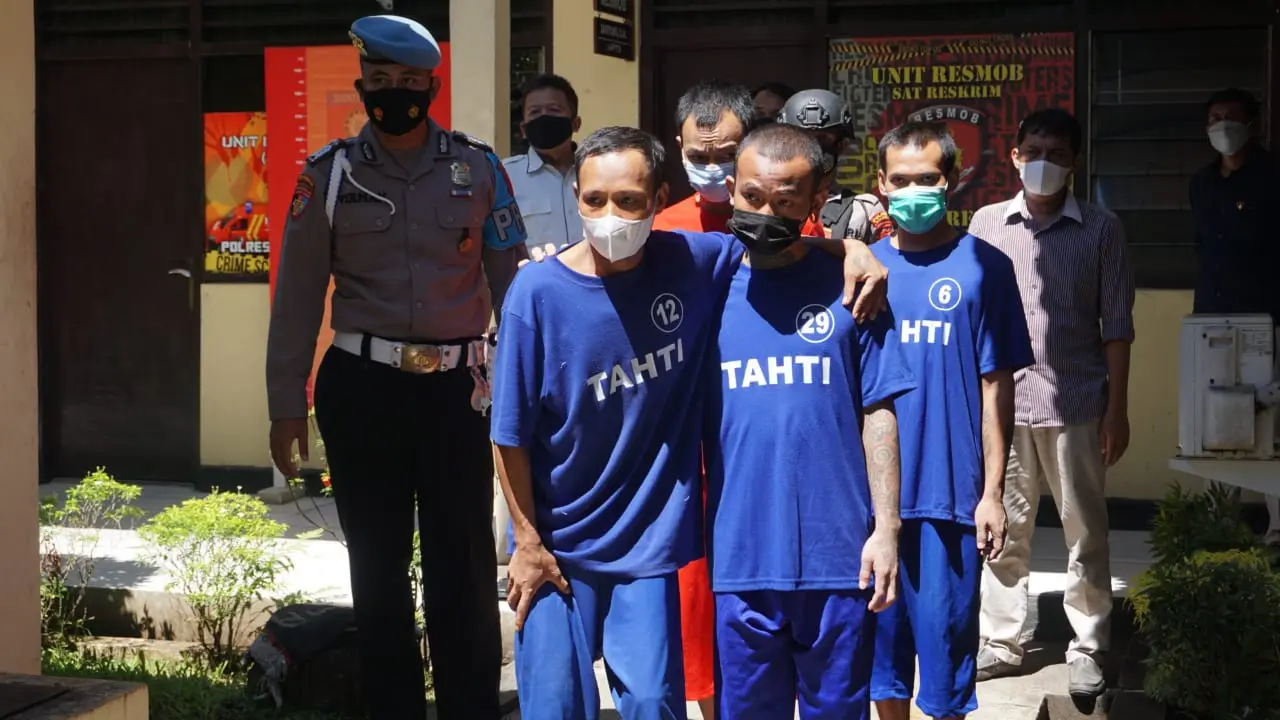 Polisi berhasil menangkap 5 tahanan Polres Purbalingga yang kabur. (Foto: Liputan6.com/Rudal Afgani Dirgantara)