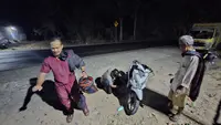 Lubang Bekas Perbaikan Jalan di Way Kanan Picu Kecelakaan