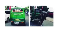 Sebuah kendaraan unik terlihat di daerah Mataram, Lombok, menggunakan kuda seperti delman