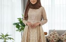 7 Rekomendasi Warna Kerudung Elegan untuk Gamis Batik Brokat Champagne