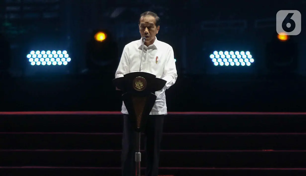 Pekan Raya Jakarta 2024 mengangkat tema Jakarta Fair Mendukung Pertumbuhan Ekonomi Nasional Bersaing di Pasar Dunia. (Liputan6.com/Herman Zakharia)