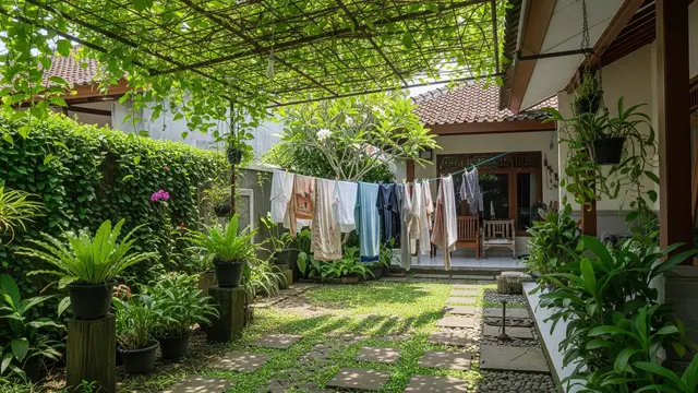 12 Desain Tempat Jemur yang Tetap Adem saat Cuaca Terik, Cepat Kering Anti Apek