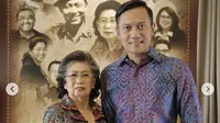 Ketua Umum Partai Demokrat Agus Harimurti Yudhoyono atau AHY bersama sang nenek Sunarti Sri Hadiyah. (Instagram @agusyudhoyono)