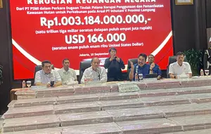 Penampakan Uang Rp 1 Triliun Sitaan Kejagung dari Kasus Korupsi Hutan Lampung