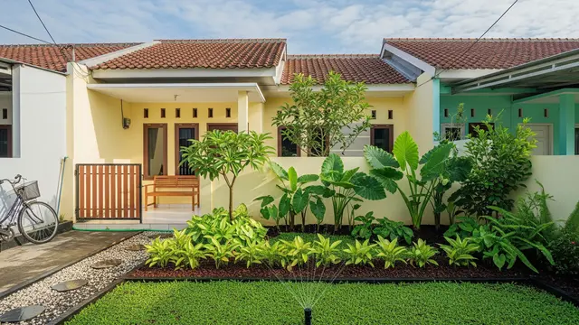 Inspirasi Taman Tropis Mini untuk Rumah Subsidi Model Memanfaatkan Taman Daun