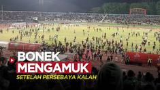 Berita video sejumlah Bonek turun ke lapangan mengamuk setelah Persebaya Surabaya kalah 1-2 dari RANS Nusantara FC pada Kamis (15/9/2022).