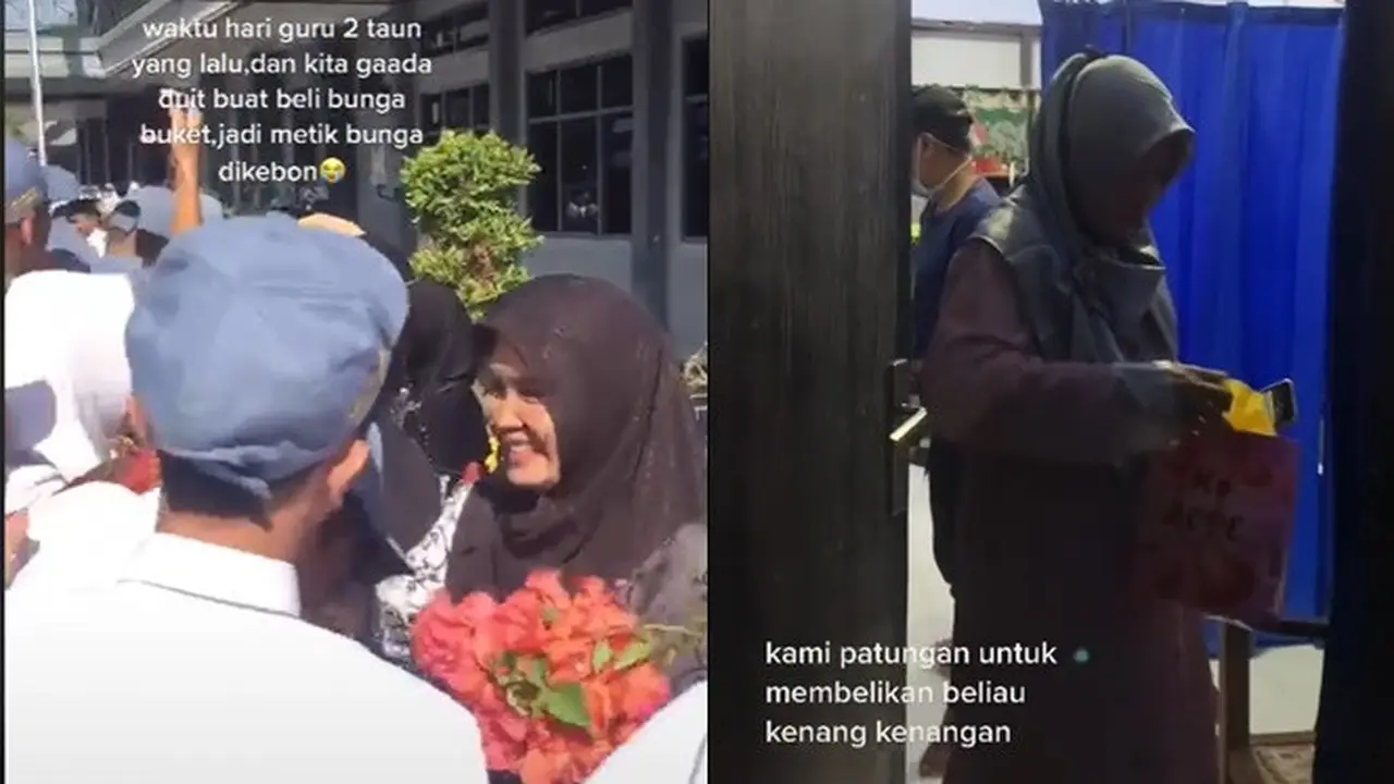 Viral Bu Guru Ini Didatangi Muridnya Saat Lulusan, Kadonya Bikin Haru