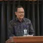 Rektor Universitas Udayana Ngakan Putu Gede Suardana saat membuka seminar “Pungutan Wisman untuk Pariwisata Bali yang Berkualitas”, Selasa (23/1/2024) di Kampus Universitas Udayana (Unud), Bali. (Dok. Istimewa)