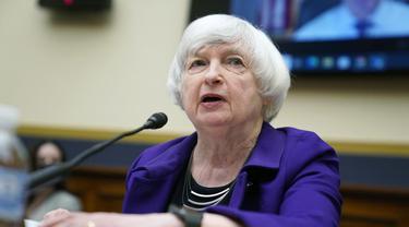 Menteri Keuangan AS Janet Yellen dalam sesi House Financial Services Committee. (AP)