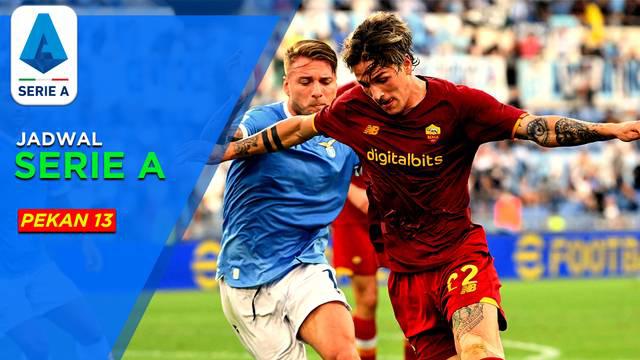 Berita Motiongrafis tentang Jadwal Lengkap Liga Italia Pekan 13. Akan Tersaji Derby della Capitale, Duel antara AS Roma Vs Lazio.