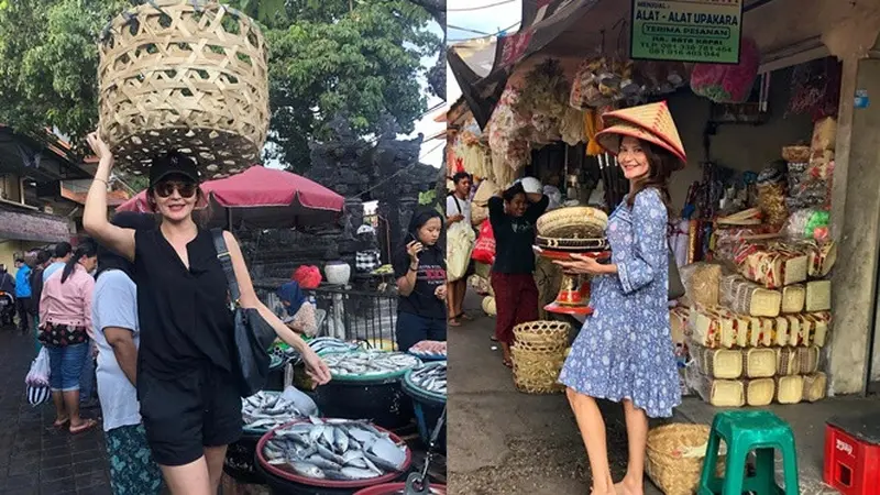 6 Gaya Kece Tamara Bleszynski Saat Belanja ke Pasar Tradisional