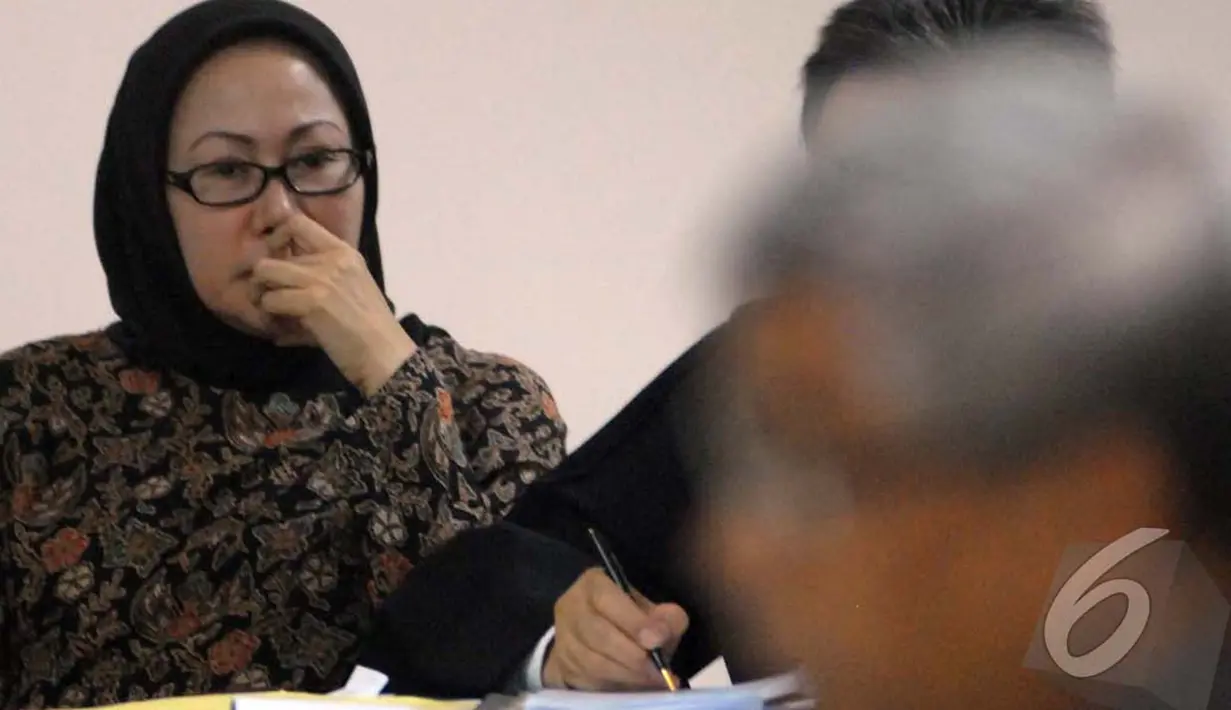Jaksa Penuntut Umum KPK menghadirkan mantan Ketua Mahkamah Konstitusi Akil Mochtar, Pengadilan Tindak Pidana Korupsi, Jakarta, Kamis (12/6/2014) (Liputan6.com/Miftahul Hayat).