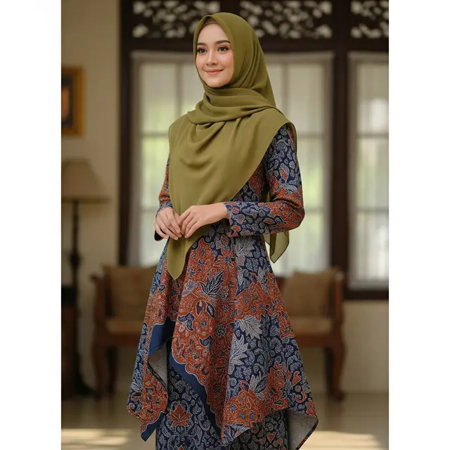 Model Gamis Batik Dobby (Image by Gemini AI)