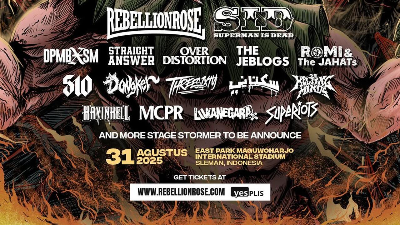 YK Rebelfest 2025, 17 Band Siap Turun Panggung dan Goncangkan Yogyakarta di Stadion Maguwoharjo