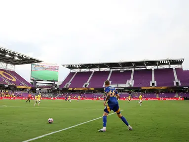 Suasana sepi pertandingan Grup F Piala Dunia Antarklub 2025 antara Ulsan HD FC melawan Mamelodi Sundowns FC di Inter&Co Stadium, Orlando, Florida, Amerika Serikat, Rabu (18/06/2025) WIB. (AFP/Megan Briggs)