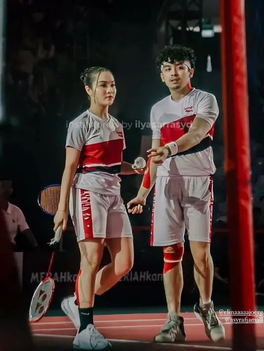 Selanjutnya ada Elina Joerg dengan braids bun hairstyle dengan sedikit poni yang di sisi kanan dan kiri pipinya. [Foto: IG/ilyasarrasyd_]