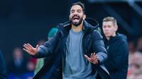 Manajer anyar Manchester United, Ruben Amorim, mengakui pasukannya masih kesulitan memahami racikan strategi yang diterapkannya. Alhasil, MU harus puas bermain imbang 1-1 kontra Ipswich Town. (AP Photo/Dave Shopland)