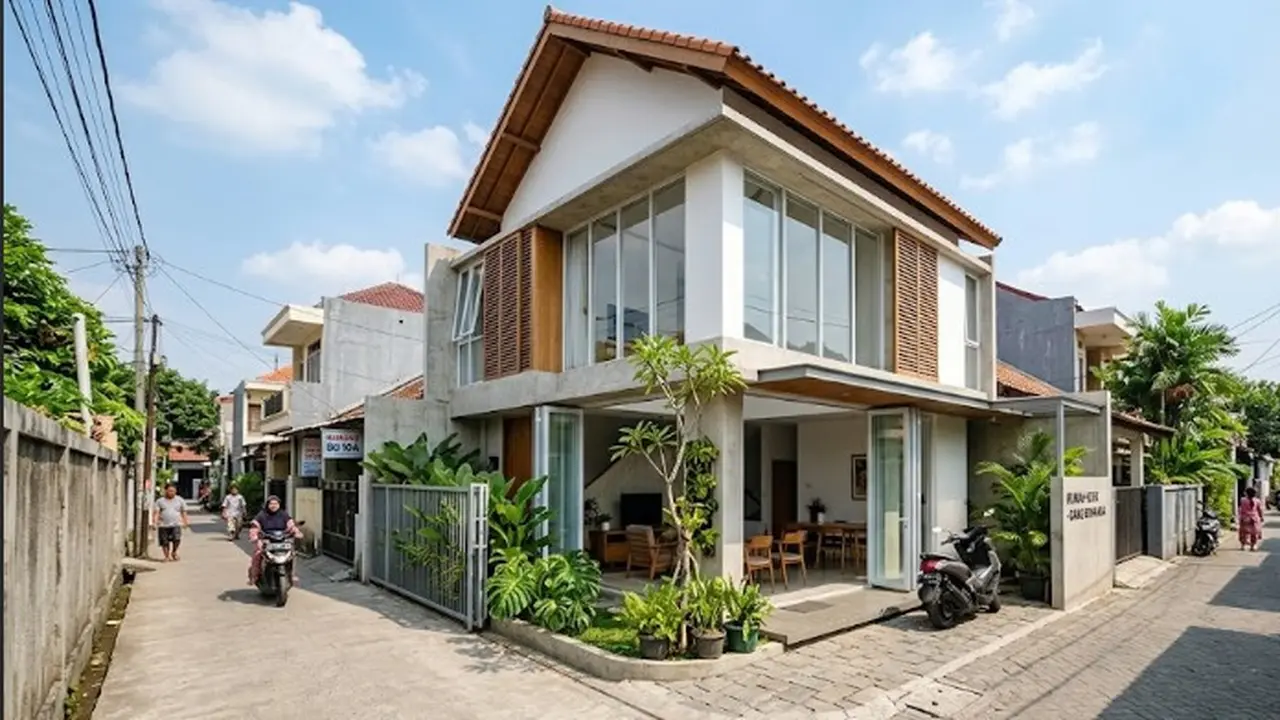 Model Rumah untuk Lahan Pojok Gang yang Tetap Terang dan Berangin