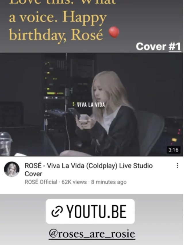 Rose BLACKPINK cover lagu Viva La Vida milik Coldplay