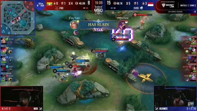 Evos Legends sukses ungguli Fenix dan memenangkan pertandingan pertama mereka di MLBB MSC 2023 dengan skor 1-2 (YouTube MSC 2023)