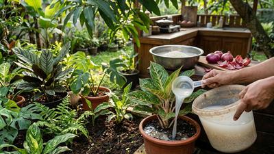 7 Cara Membuat Tanaman Hias Lebih Subur dengan Air Cucian Beras, Bisa Jadi Pupuk Alami