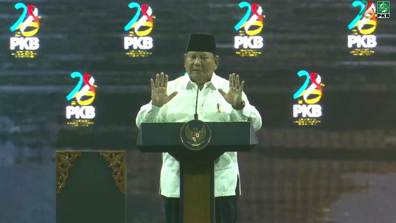 Prabowo Sapa Bahlil di Harlah PKB: Katanya MBG 'Mas Bahlil Ganteng', Bisa Aja Lo