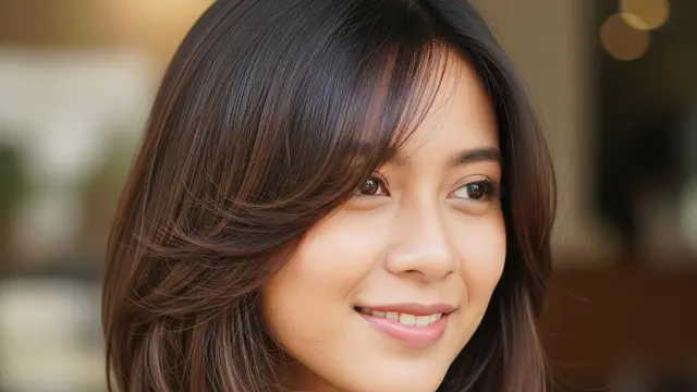 Model Rambut Medium dengan Poni Anti Lepek