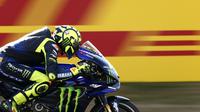 Valentino Rossi saat di MotoGP Belanda. (AP Photo/Peter Dejong)