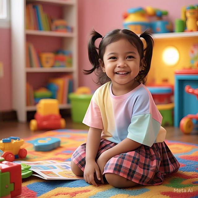 Kaos Oversized dan Rok Mini Motif Kotak