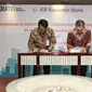 Direktur Treasury dan Internasional BNI Henry Panjaitan dan Head of the Global Business Group of KB Kookmin Bank sekaligus menjabat sebagai Chief Global Strategy Officer/ Senior Managing Director Kookmin Bank Financial Group Nam Hoon Cho penandatanganan Nota Kesepahaman Kerjasama (Memorandum of Understanding) BNI - KB Kookmin Bank, Senin (30/5/2022). (Dok BNI)