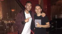 Pemain Real Madrid, Sergio Ramos (kiri) berfoto bersama pebalap MotoGP, Jorge Lorenzo (kanan). (Instagram Sergio Ramos)