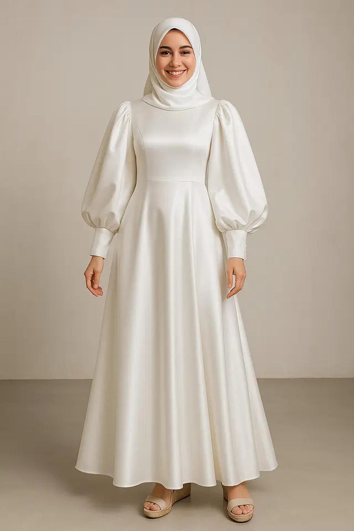 10 Inspirasi Gamis Syar'i Putih Mewah 2025, Ini Model yang Kekinian dan Stylish