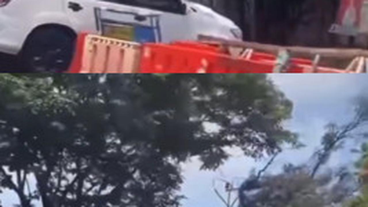 Viral Aksi Pengendara Mobil Nekat Terobos Trotoar karena Jalan Utama Ditutup, Bikin Geleng Kepala