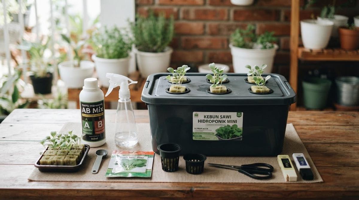Cara Membuat Kebun Sawi Hidroponik Mini